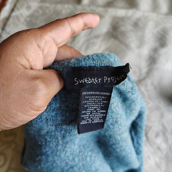 Sweater Project Blue Knit Hooded Dress - Picture 3 of 3